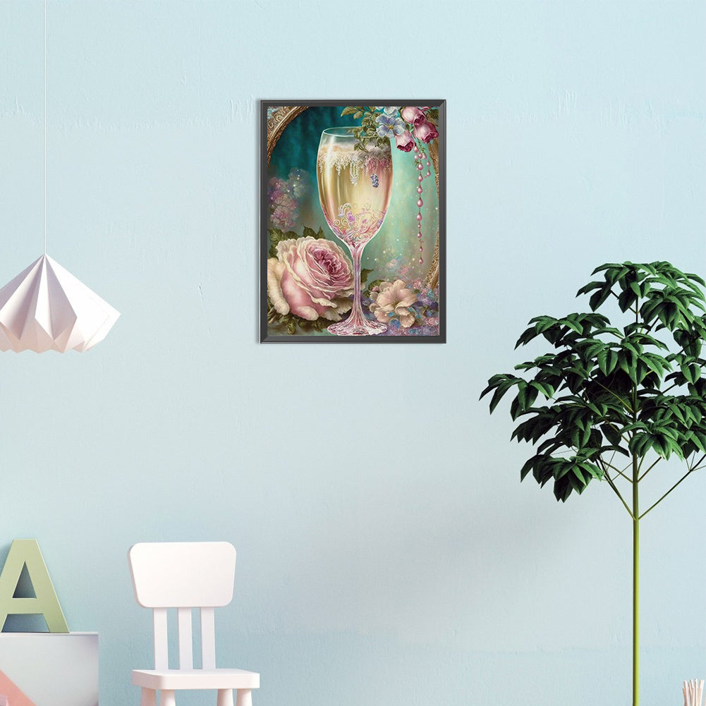 Flower Goblet - Full Square Drill Diamond Painting 20*30CM
