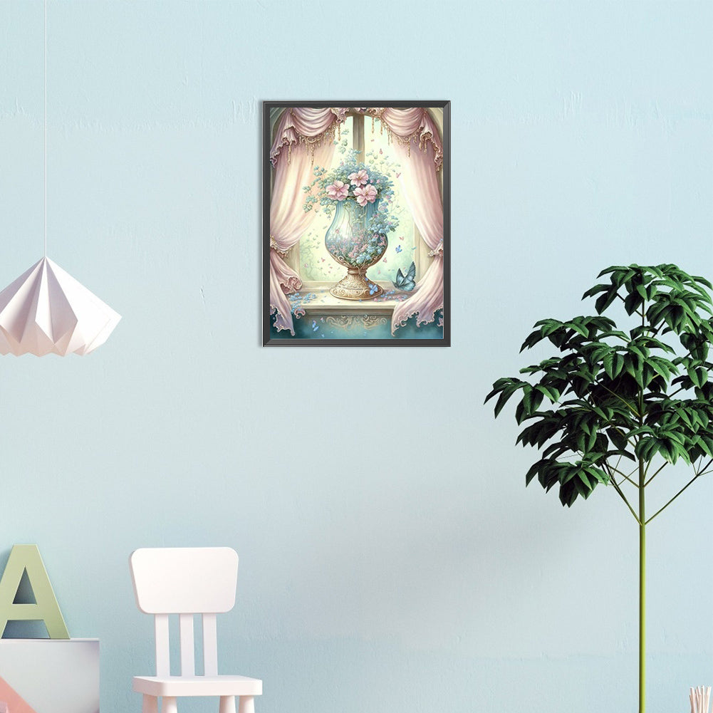 Flower Goblet - Full Square Drill Diamond Painting 20*30CM