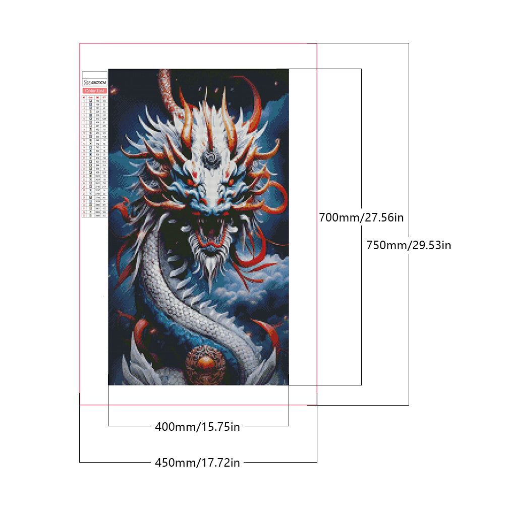 Ferocious Dragon - Full Square Drill Diamond Painting 40*70CM
