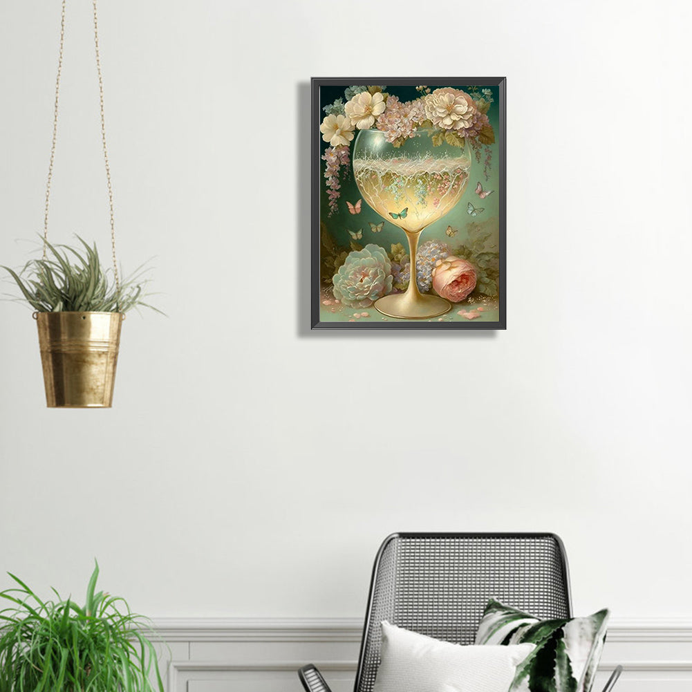 Flower Goblet - Full Square Drill Diamond Painting 30*40CM