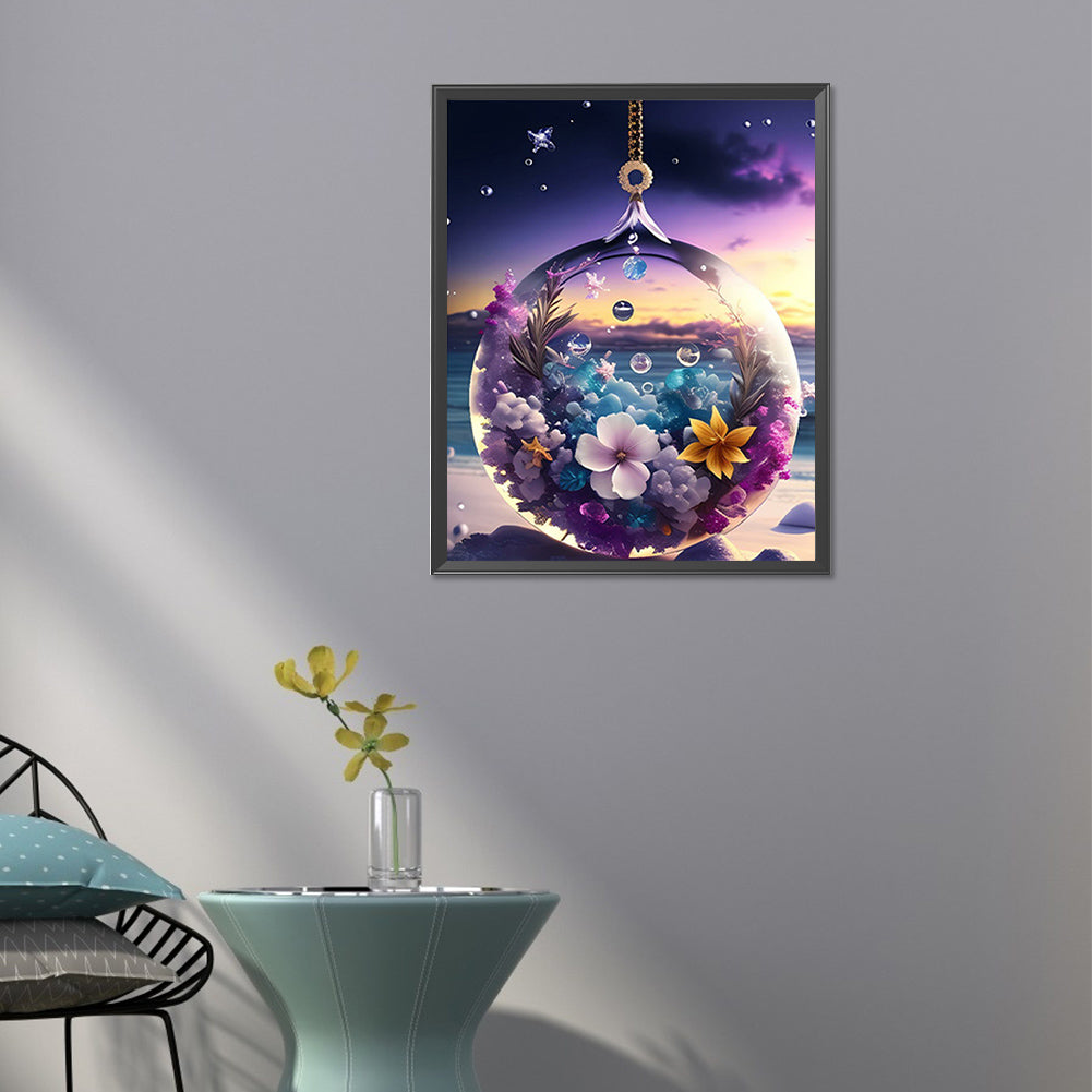 Flower Pendant - Full Square Drill Diamond Painting 40*50CM