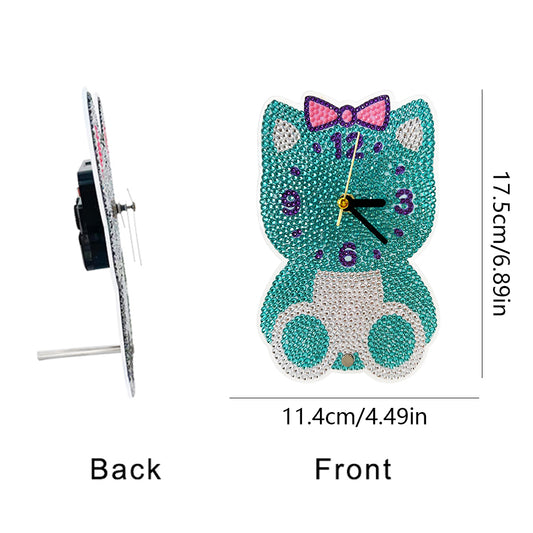 DIY Crystal Diamond Clock Art Craft Set 5D Diamond Art Mosaic Clock Cartoon Gift