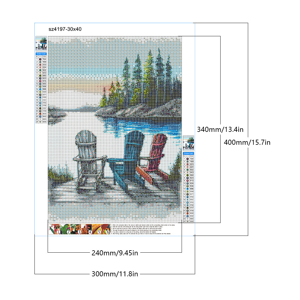Beach Chair - Full Round Drill Diamond Painting 30*40CM