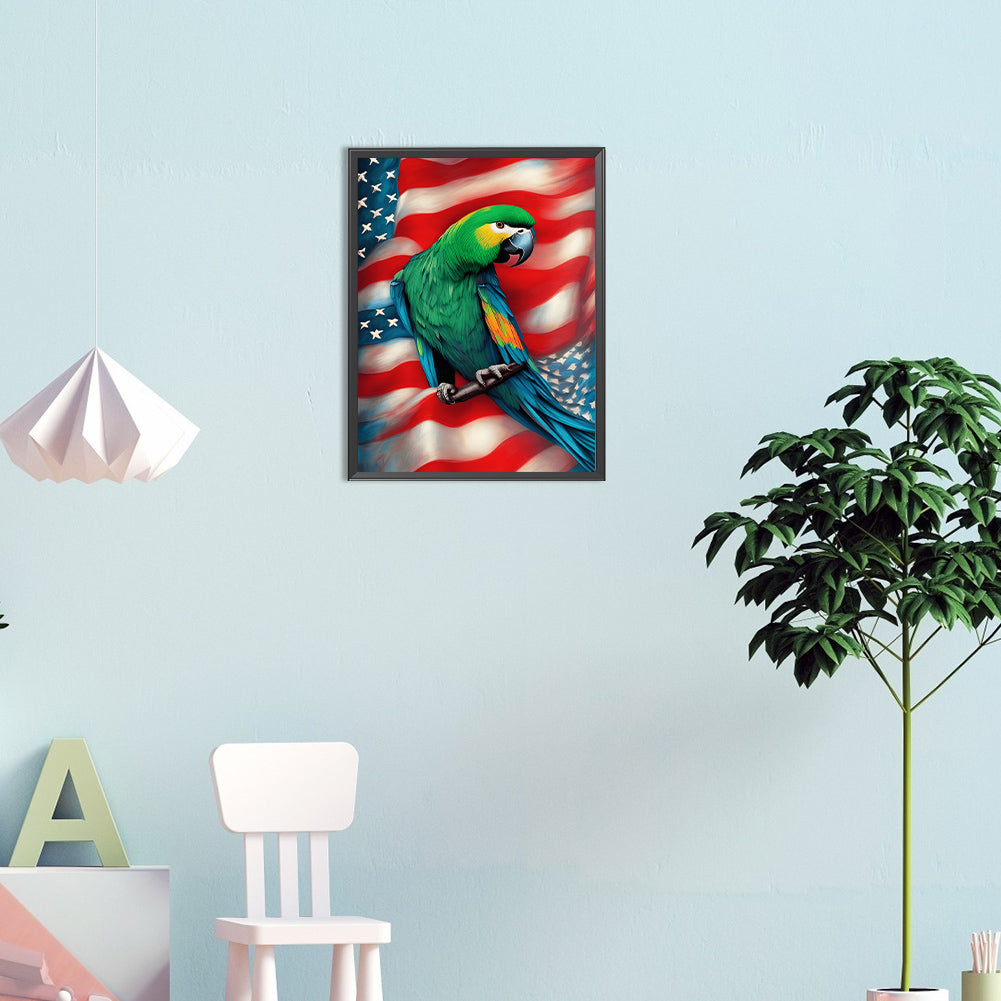 American Flag Animal - Full Round Drill Diamond Painting 30*40CM