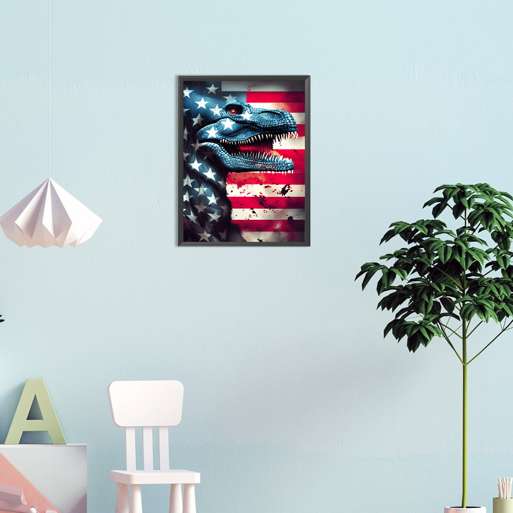 American Flag Animal - Full Round Drill Diamond Painting 30*40CM