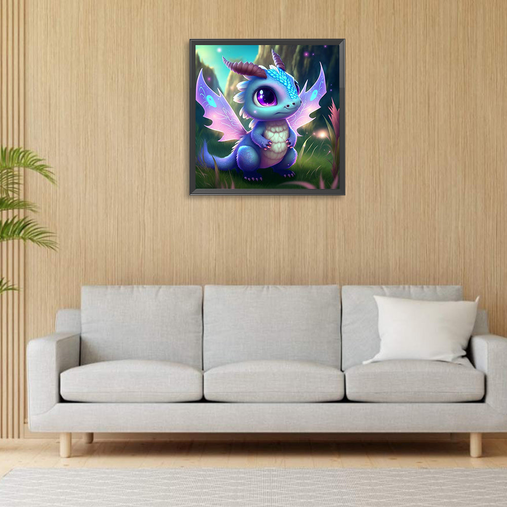 Small Dinosaur - Full Round Drill Diamond Painting 30*30CM