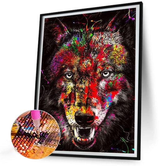Splash Wolf - Full Round Drill Diamond Painting 30*40CM