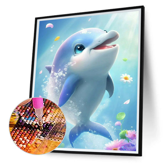 Active Dolphin - Full Round Drill Diamond Painting 30*40CM