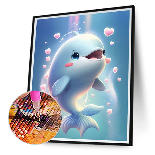 Active Dolphin - Full Round Drill Diamond Painting 30*40CM