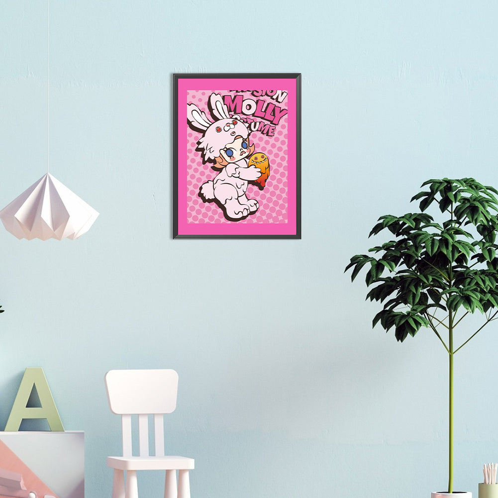 Bubble Mary Wearing A Bunny Hat - Full Round Drill Diamond Painting 30*40CM