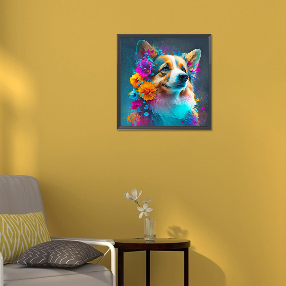 Dog In The Dark - Full Round Drill Diamond Painting 30*30CM