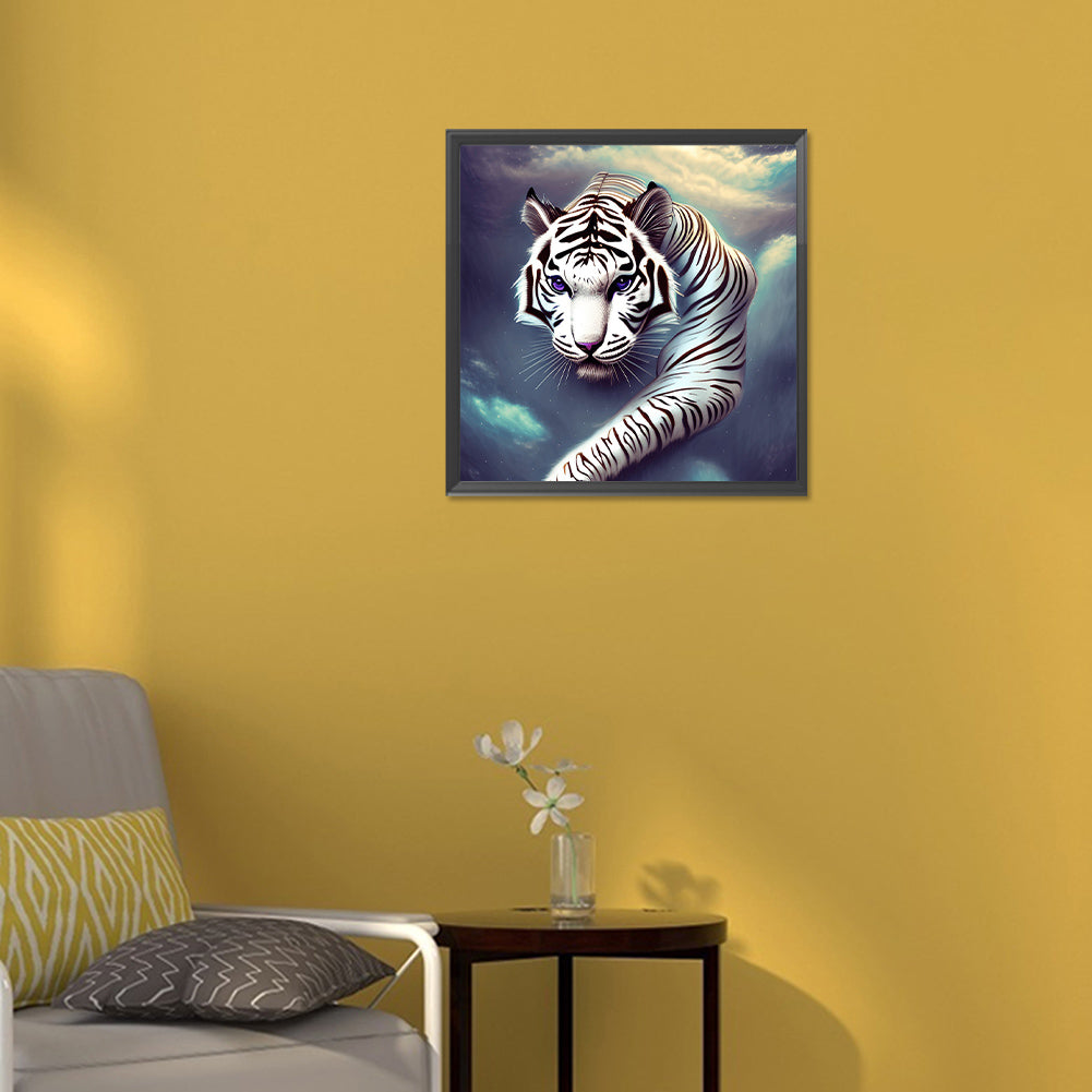 White Tiger - Full Round Drill Diamond Painting 30*30CM