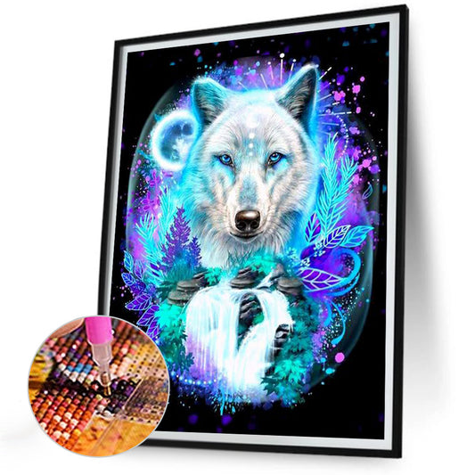 Colorful Wolf - Full Round Drill Diamond Painting 30*40CM