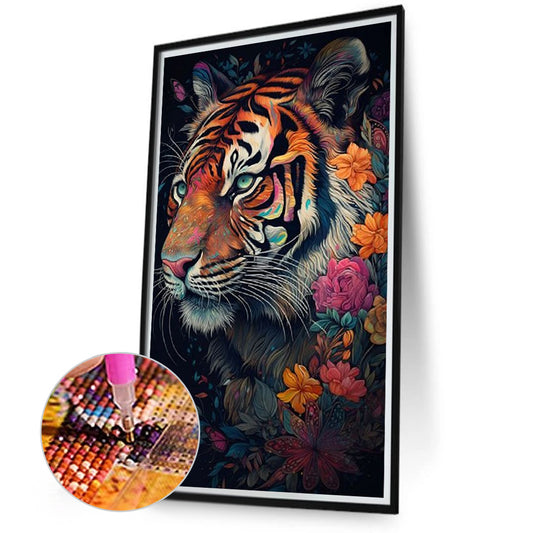Colorful Tiger - Full Round Drill Diamond Painting 40*70CM