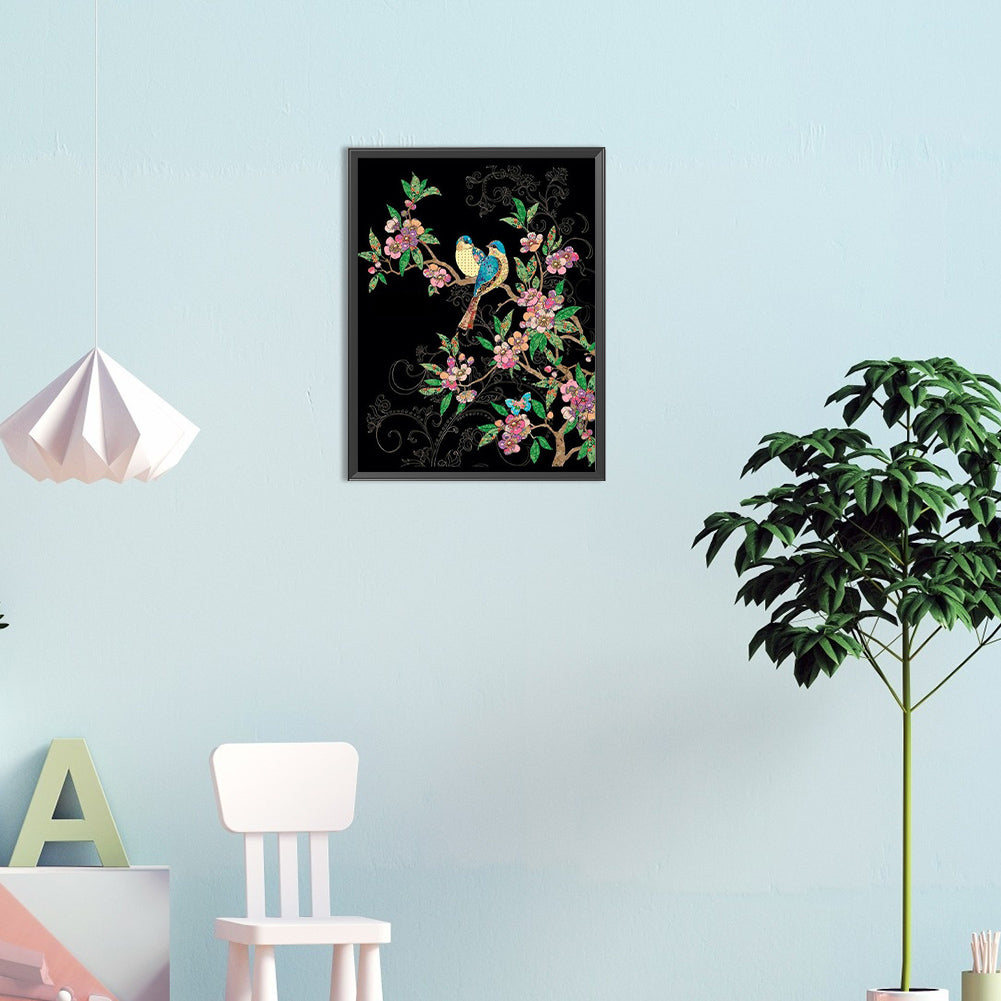 Branch Bird - Full Round Drill Diamond Painting 30*40CM