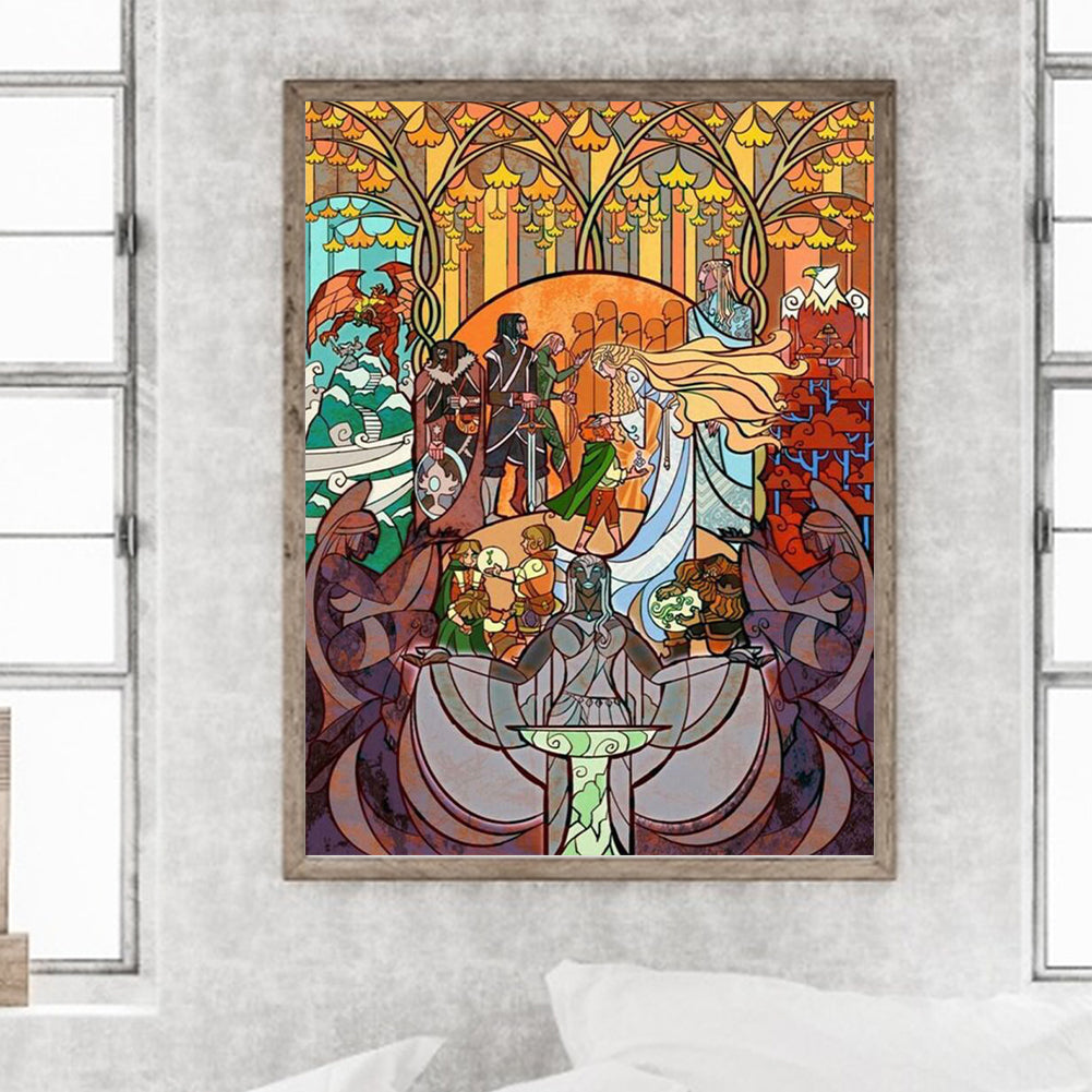 Glass Stained Glass Gift Of Ross Lorraine - Full Round Drill Diamond Painting 30*40CM