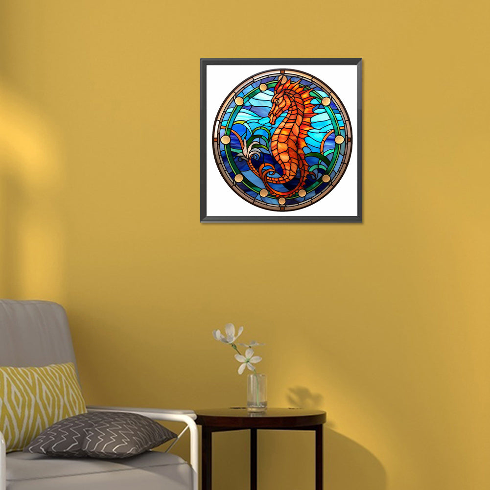 Seahorse Glass Painting - Full Round Drill Diamond Painting 30*30CM