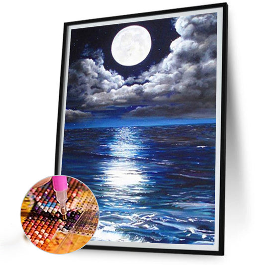 Moonlight Blue Beach - Full Square Drill Diamond Painting 40*50CM