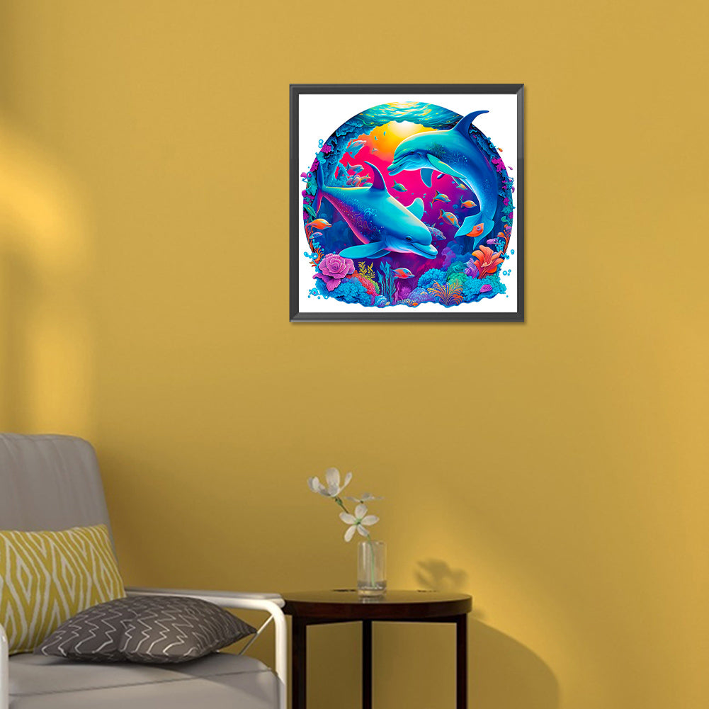 Dolphin - Full Round Drill Diamond Painting 30*30CM