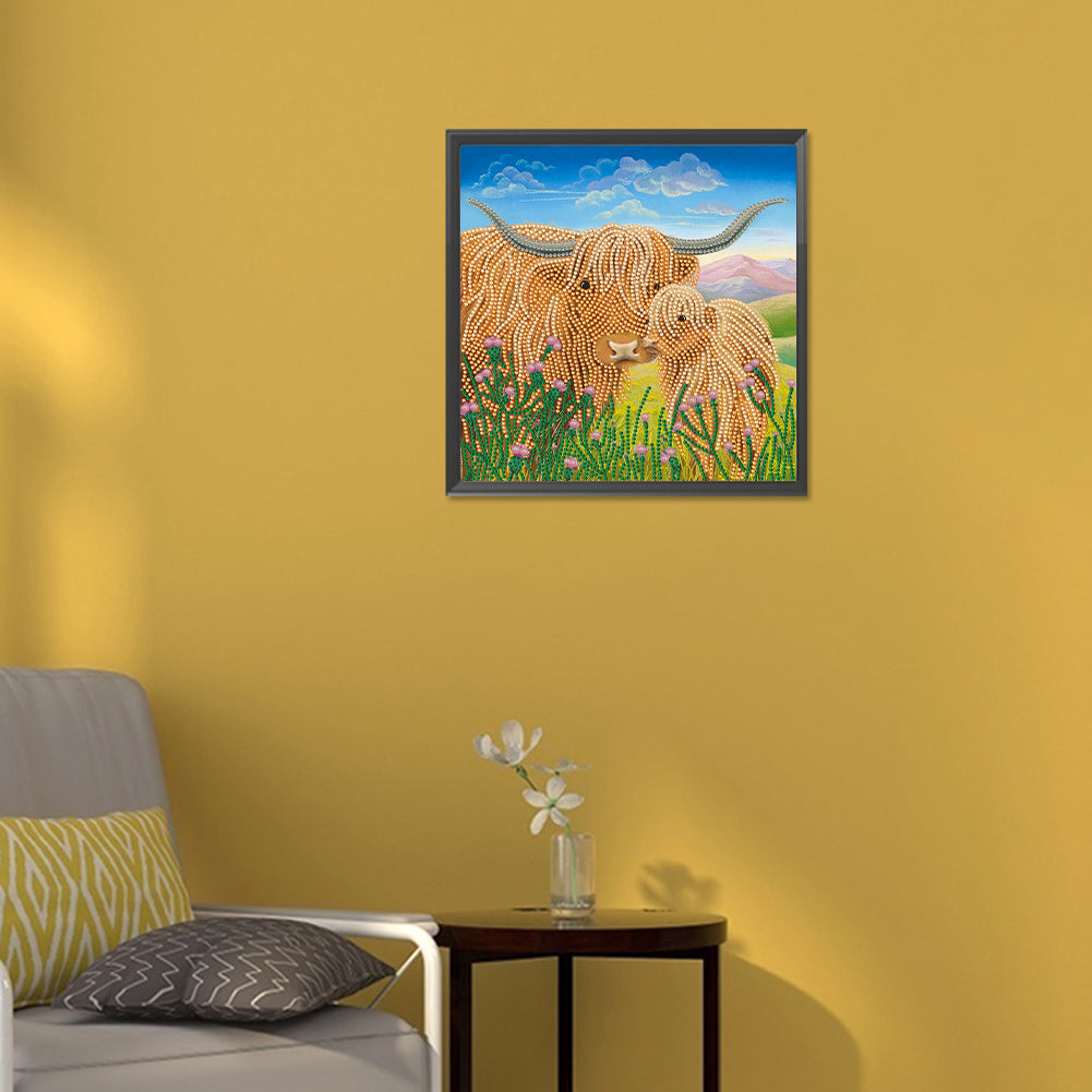 Highland Yak - Special Shaped Drill Diamond Painting 30*30CM