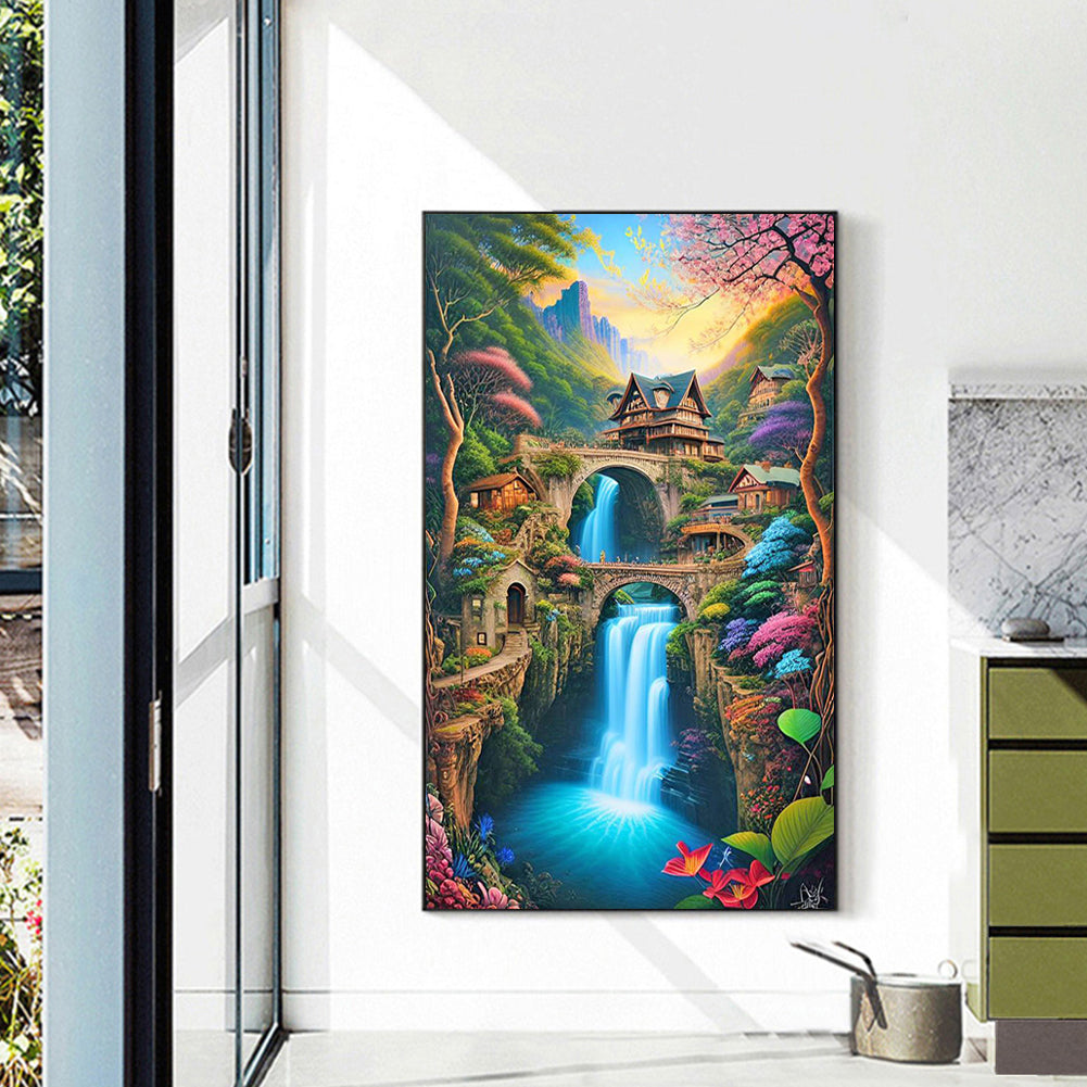 Vertical Waterfall - Full Round Drill Diamond Painting 40*65CM