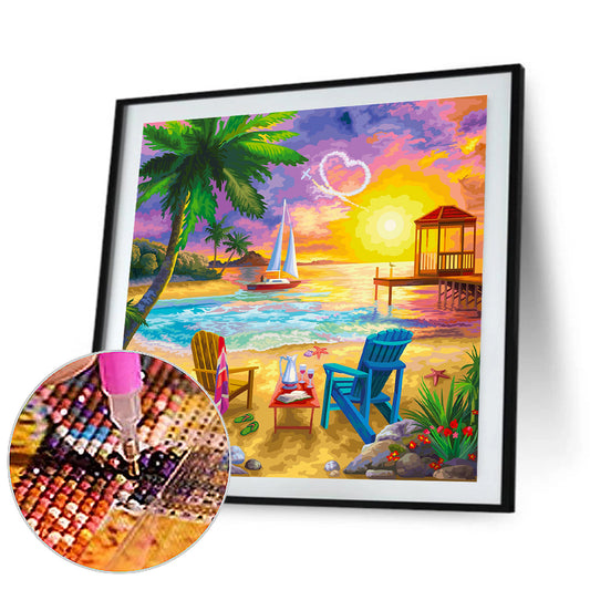 Summer Beach Picnic - Full Round Drill Diamond Painting 30*30CM