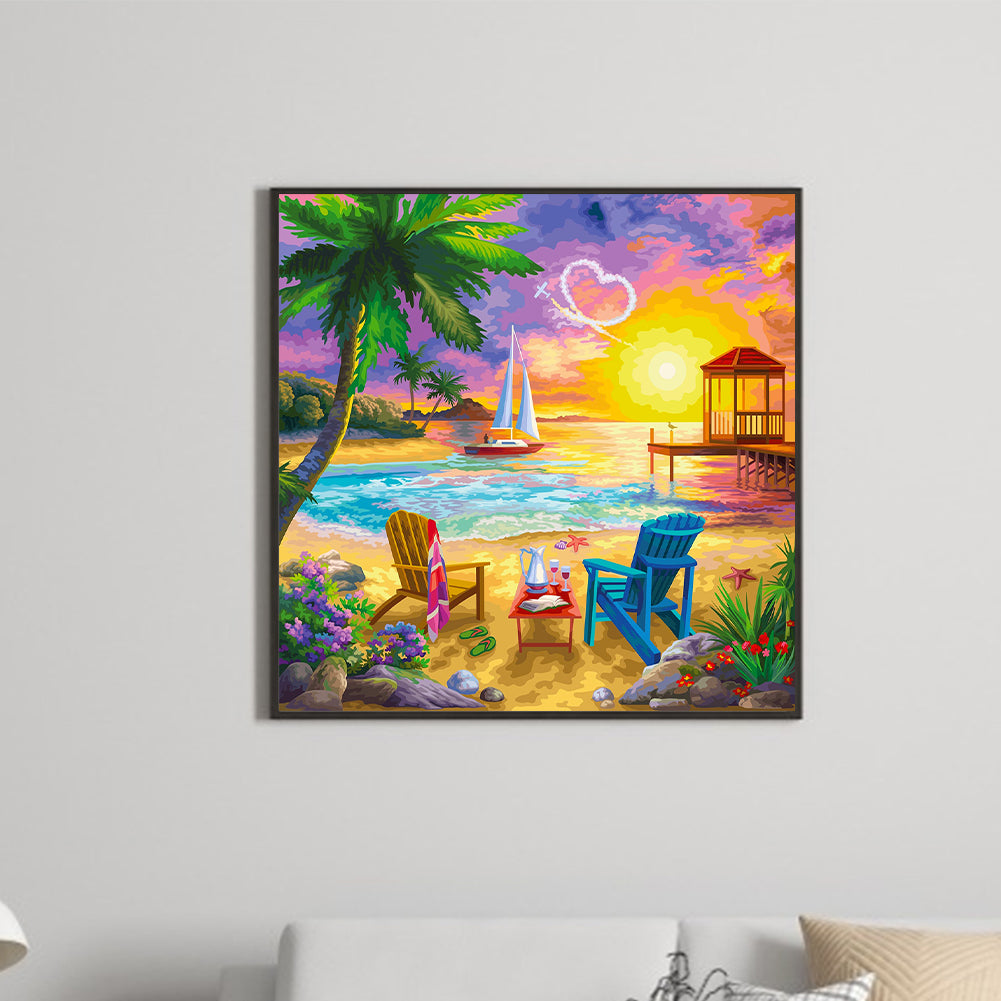 Summer Beach Picnic - Full Round Drill Diamond Painting 30*30CM