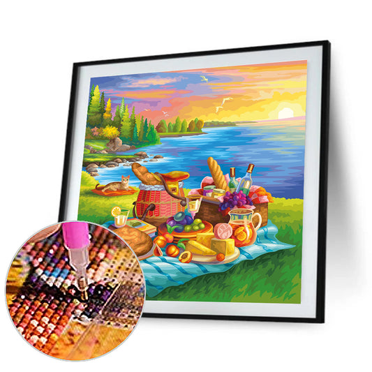 Summer Beach Picnic - Full Round Drill Diamond Painting 30*30CM