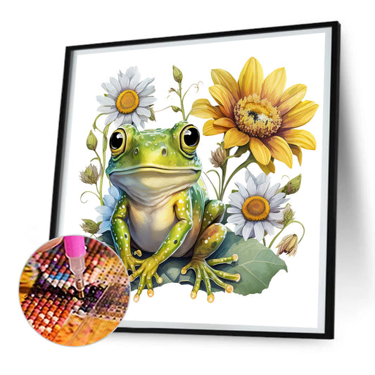 Sunflower Frog - Full Round Drill Diamond Painting 30*30CM