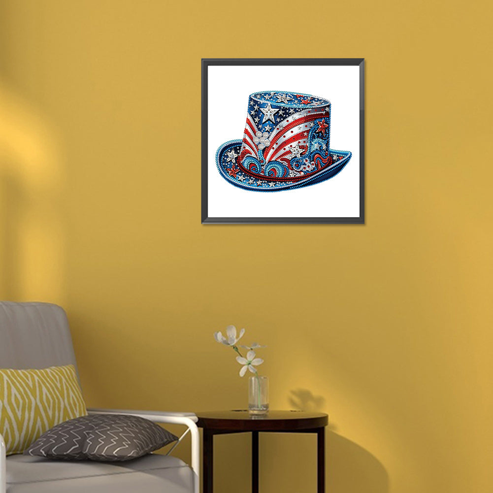Independence Day Hat - Special Shaped Drill Diamond Painting 30*30CM