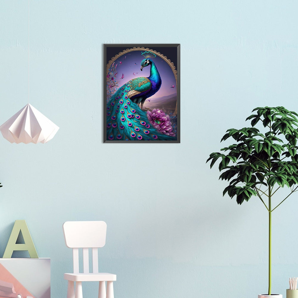 Peacock - Full Round Drill Diamond Painting 30*40CM