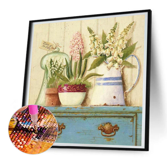 Retro Desktop Ornaments - Full Round Drill Diamond Painting 30*30CM