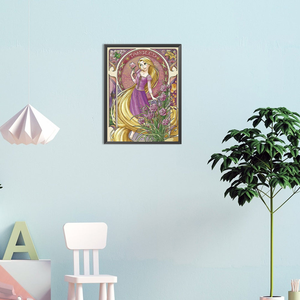 Long Hair Princess - Full Round Drill Diamond Painting 30*40CM