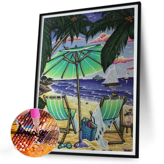 Beach Chair - Full Round Drill Diamond Painting 30*40CM