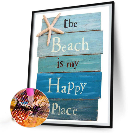 Beach Sign - Full Round Drill Diamond Painting 50*60CM