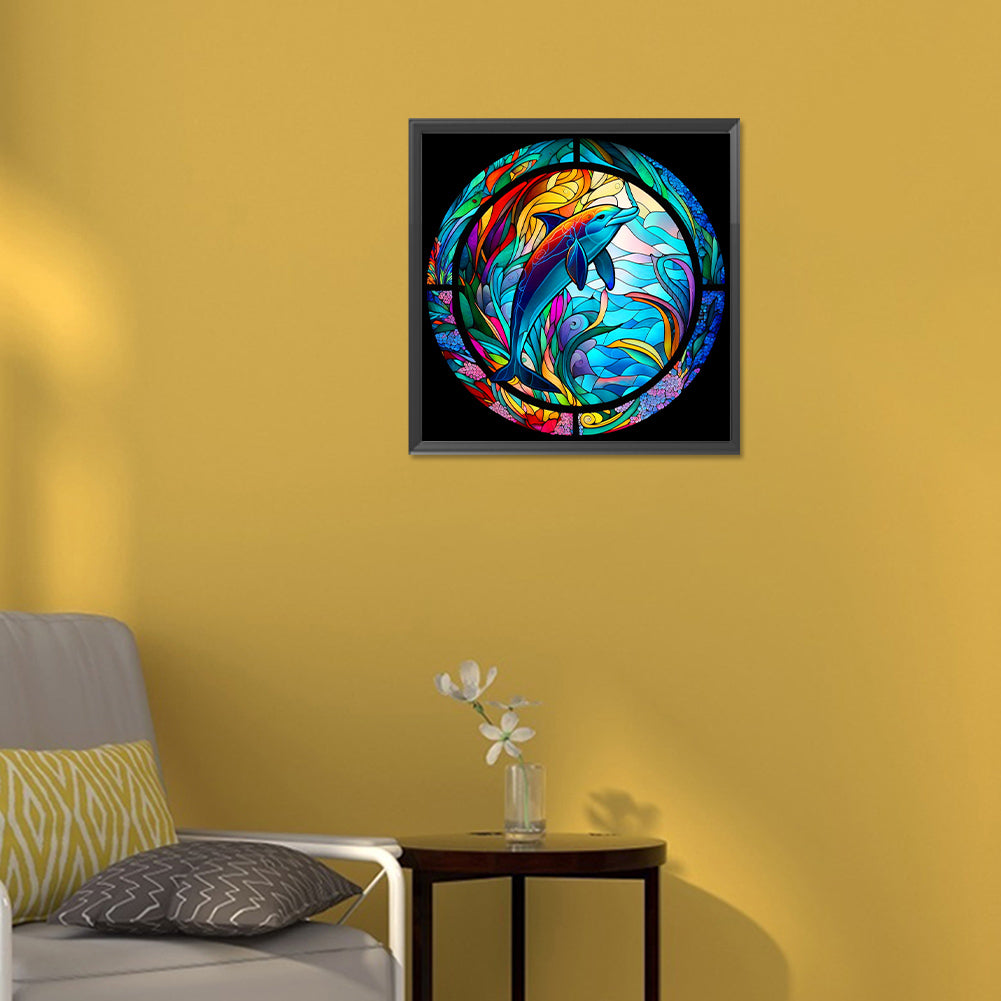 Underwater Dolphin - Full Round Drill Diamond Painting 30*30CM
