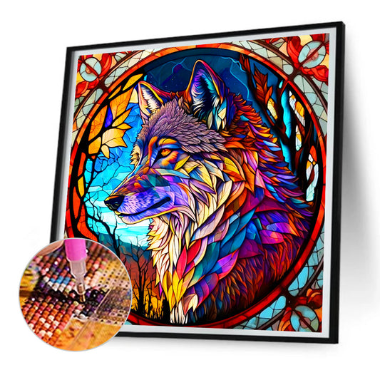 Colorful Wolf - Full Round Drill Diamond Painting 30*30CM