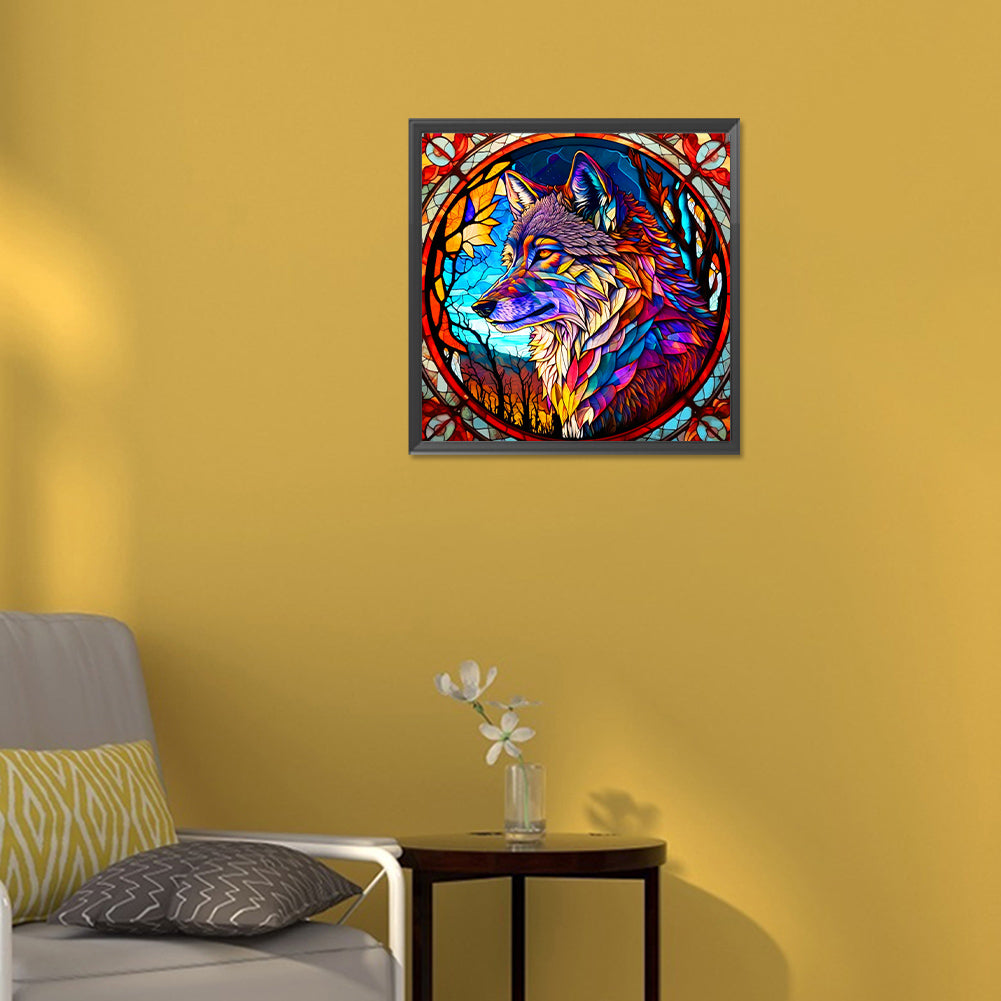 Colorful Wolf - Full Round Drill Diamond Painting 30*30CM