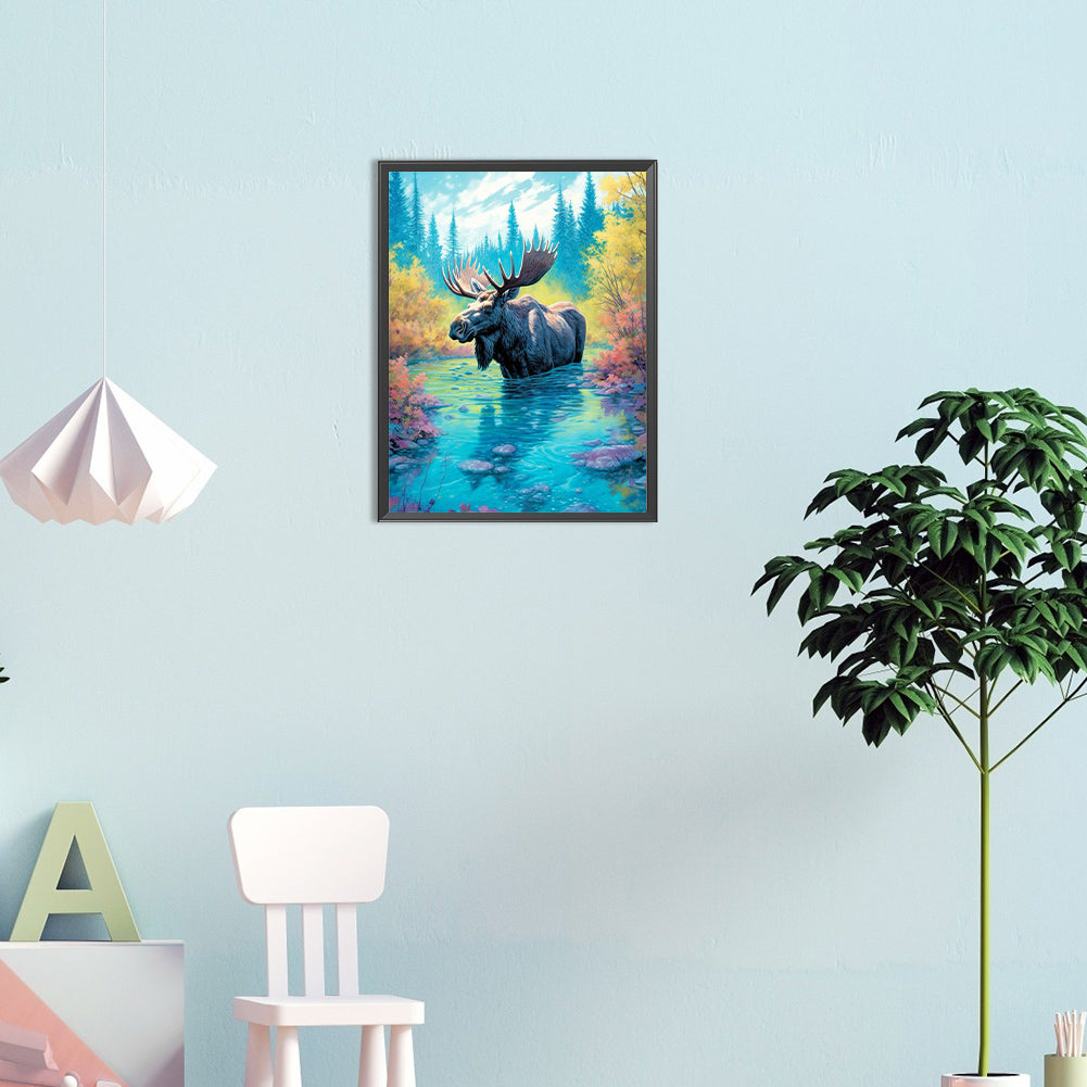 Cow In Water - Full Round Drill Diamond Painting 30*40CM