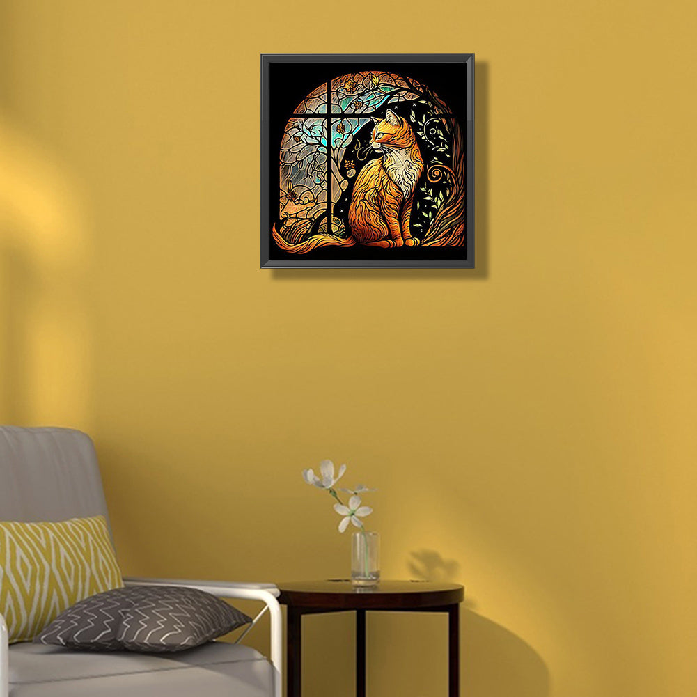 Cat - Full Round Drill Diamond Painting 35*35CM
