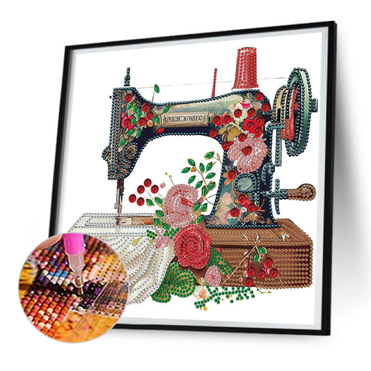 Vintage Sewing Machine - Special Shaped Drill Diamond Painting 30*30CM