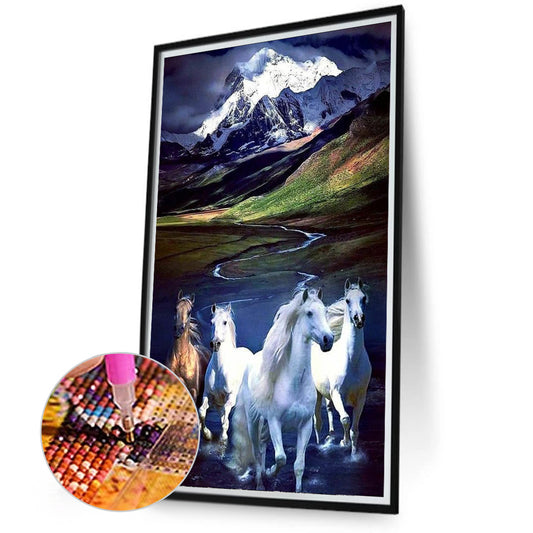 Galloping Horses - Full Round Drill Diamond Painting 40*70CM