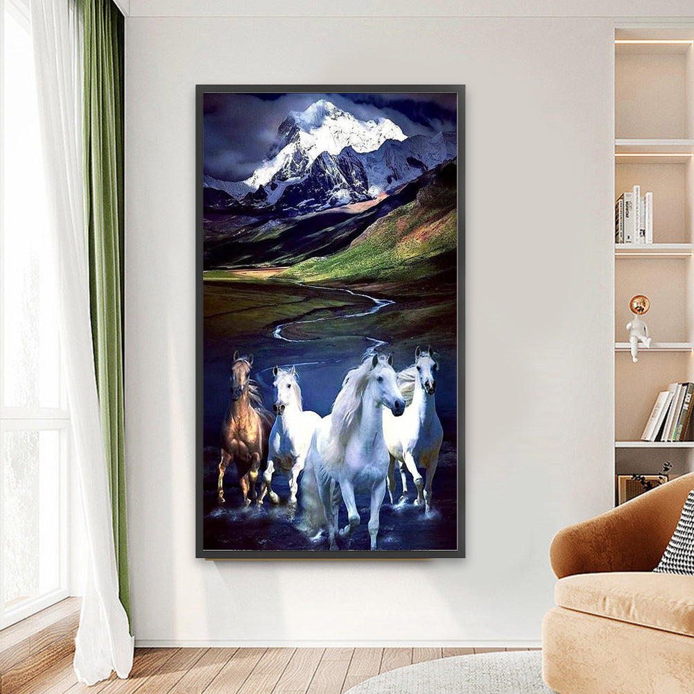 Galloping Horses - Full Round Drill Diamond Painting 40*70CM