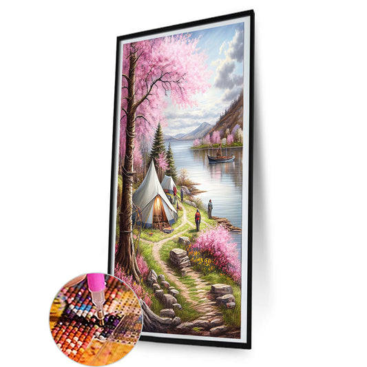 Camping Beauty - Full Round Drill Diamond Painting 40*80CM