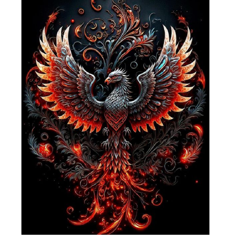 Flaming Phenix - Full Round Drill Diamond Painting 30*40CM
