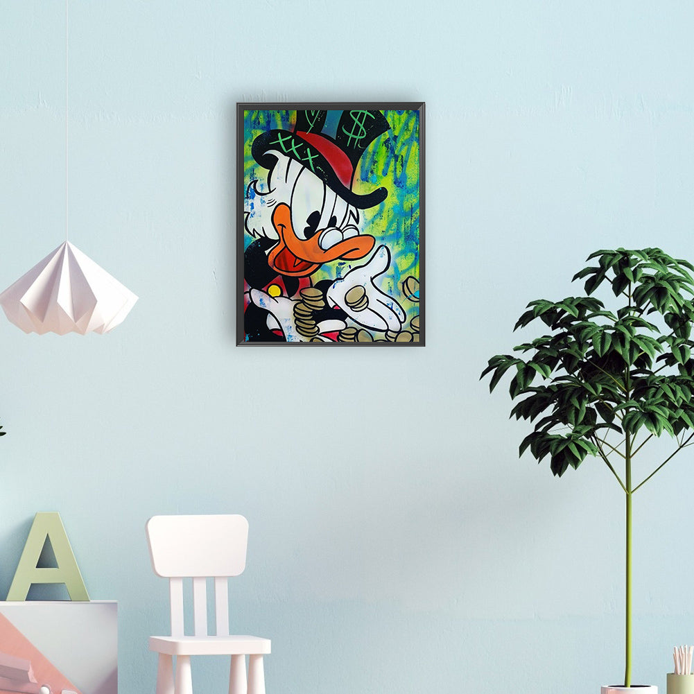 Painted Donald Duck - Full Round Drill Diamond Painting 30*40CM