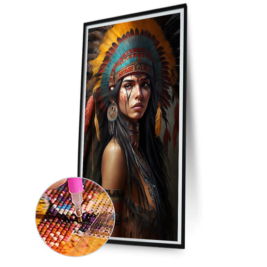 Indian Beauty - Full Square Drill Diamond Painting 40*80CM