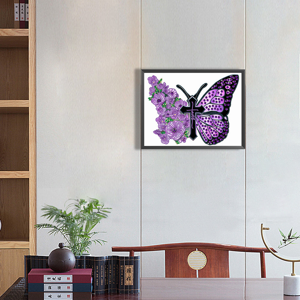 Beautiful Pansies - Special Shaped Drill Diamond Painting 40*30CM