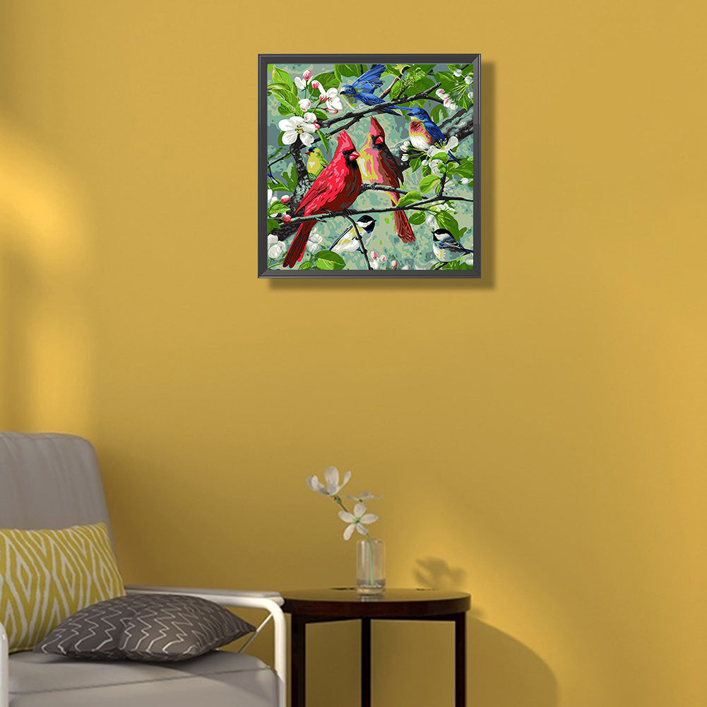Branch Bird - Full Round Drill Diamond Painting 40*40CM
