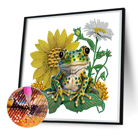 Sunflower Frog - Special Shaped Drill Diamond Painting 30*30CM